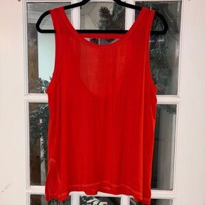 Women's Orange Sleeveless Top Large
